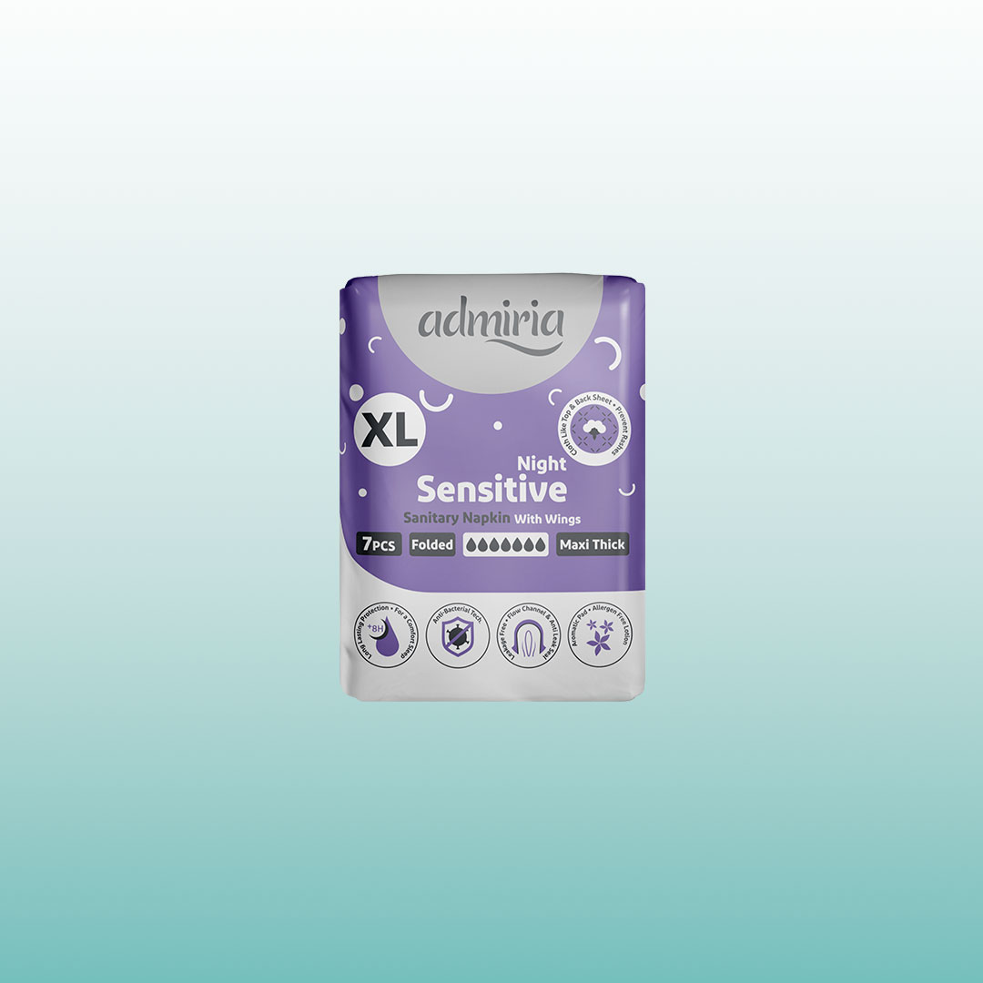Maxi-Thick Sanitary Napkin for Sensitive Skin-Night